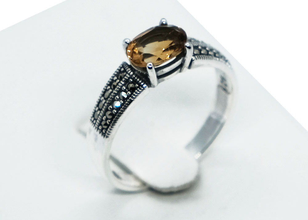 Silver Ring Citrine Oval