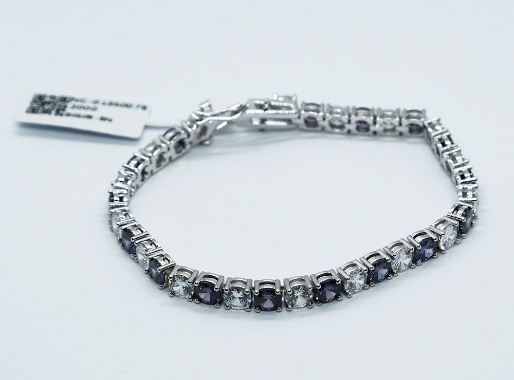 Fashion Bracelet With Purple White CZ