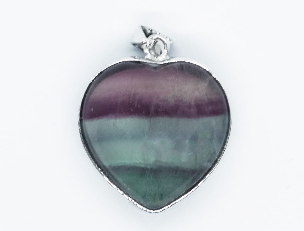 Pendant Heart Caged Fluorite