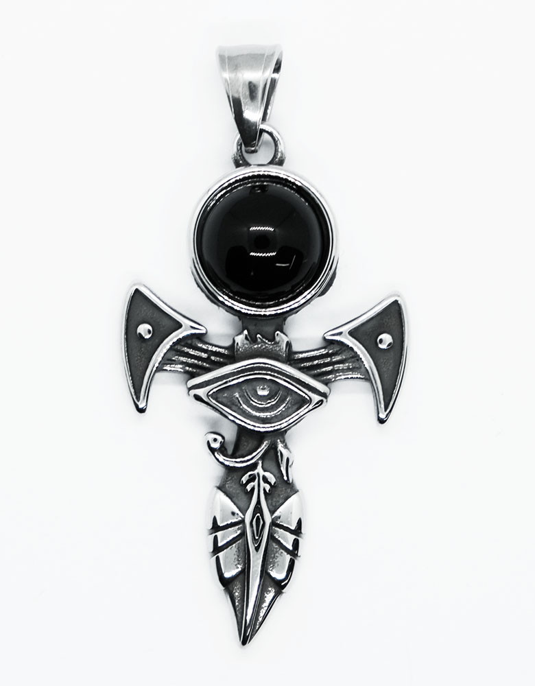 Pendant Steel Eye Cross Black