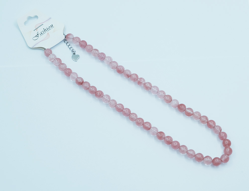 Necklace 8mm Bead Cherry Quartz