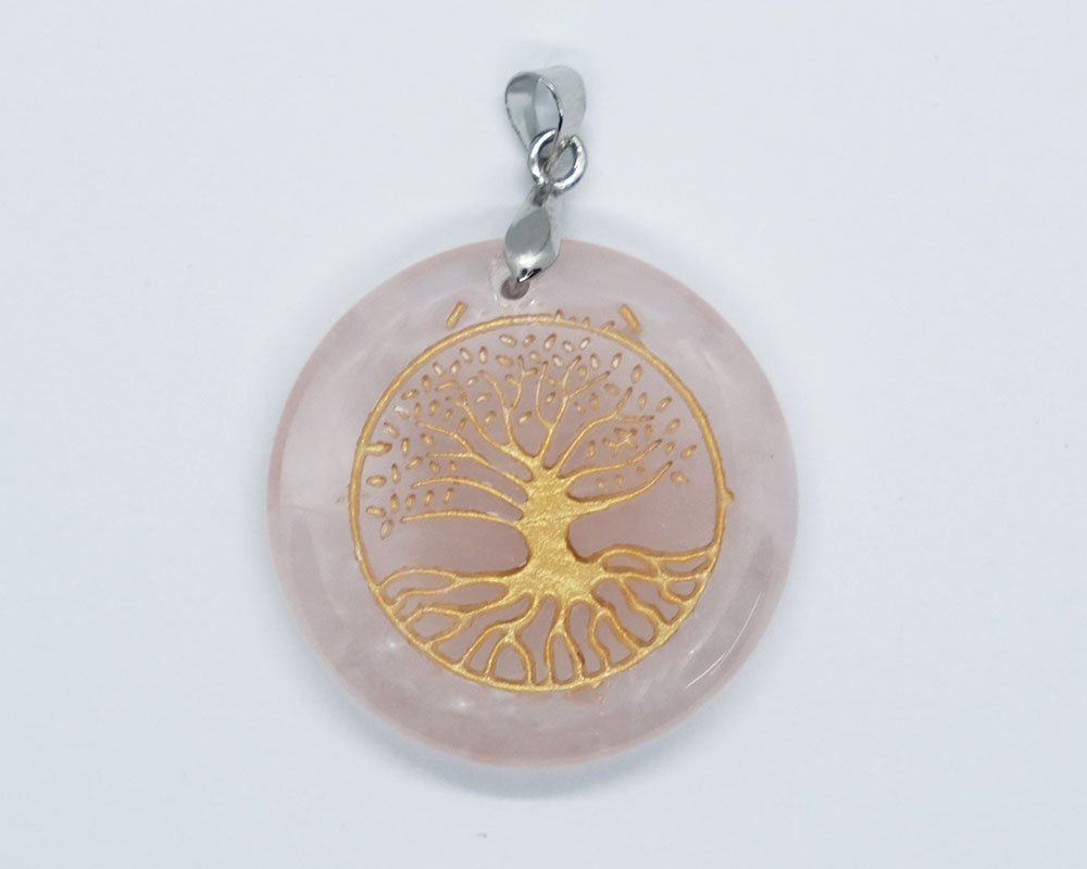 Pendant Round TOL Rose Quartz