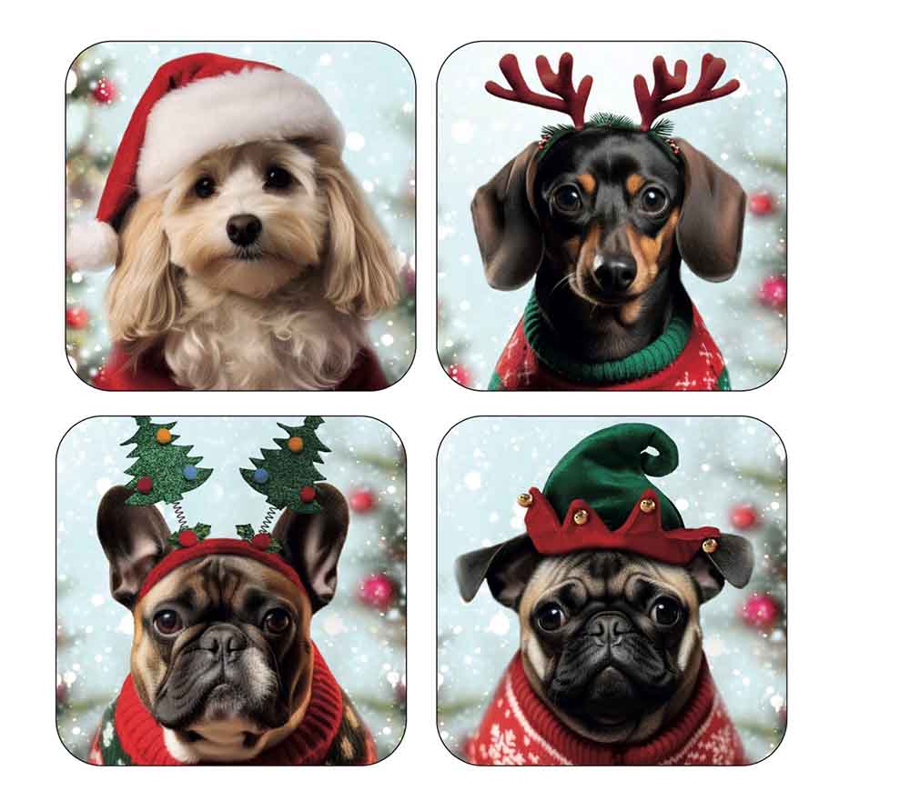 Coasters Dog in Hat 10.5cm