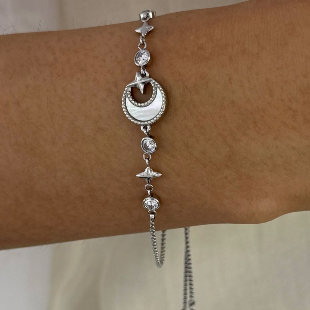 Bracelet Moon Stars Moonstone