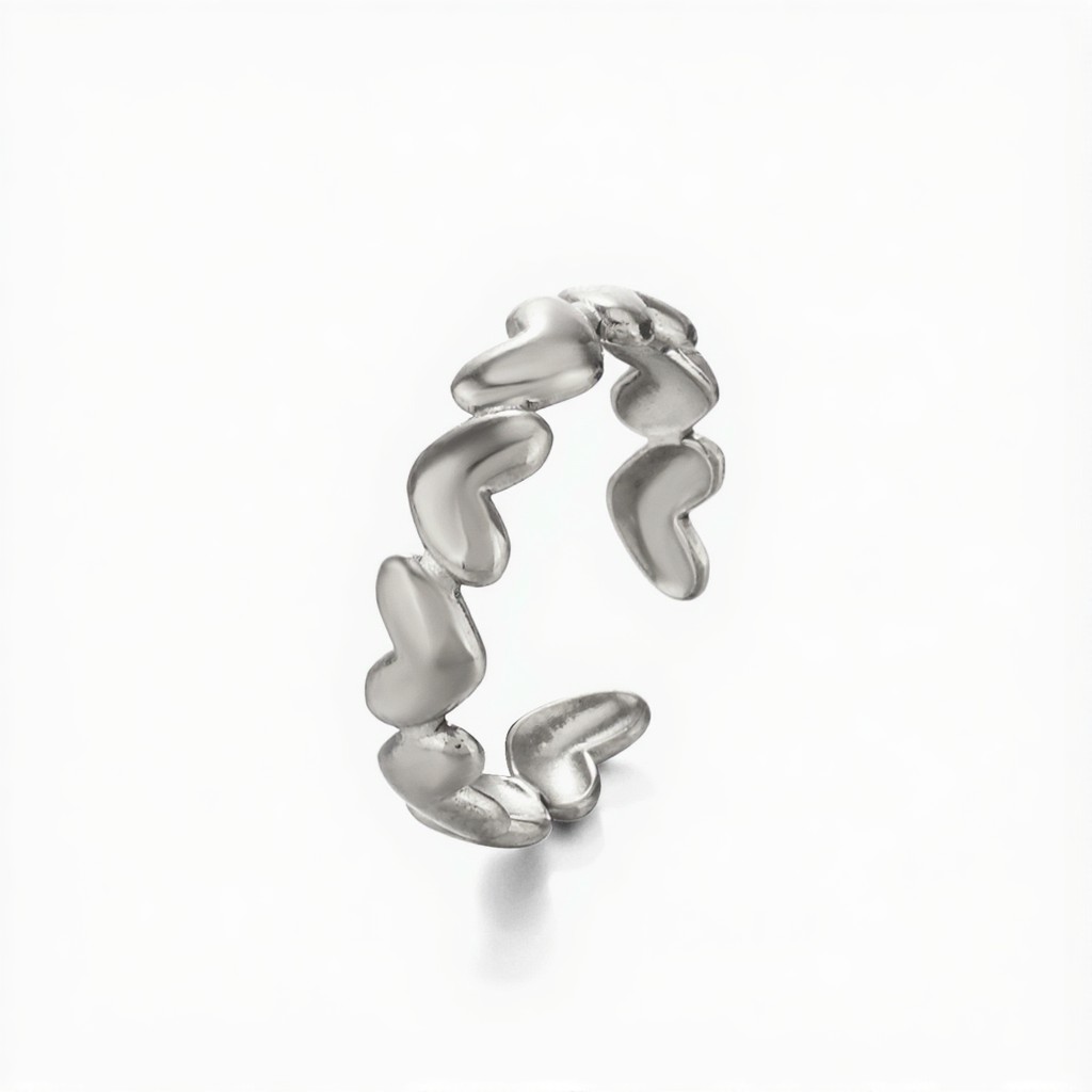 Ring Hearts Plated Stainless