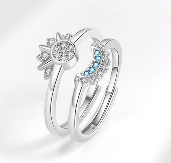 Ring Fashion Sun Moon Double