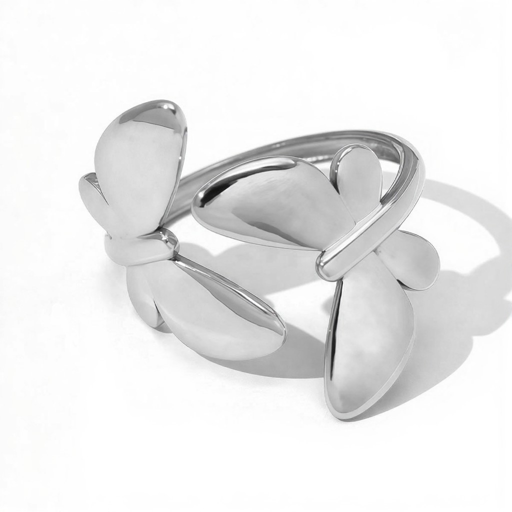 Ring Butterflies Plated Steel