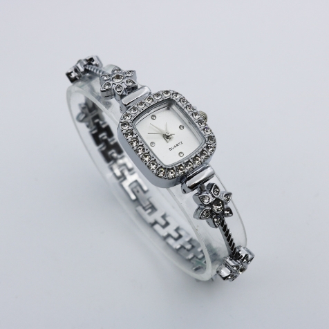Watch Flower Silver White Dial
