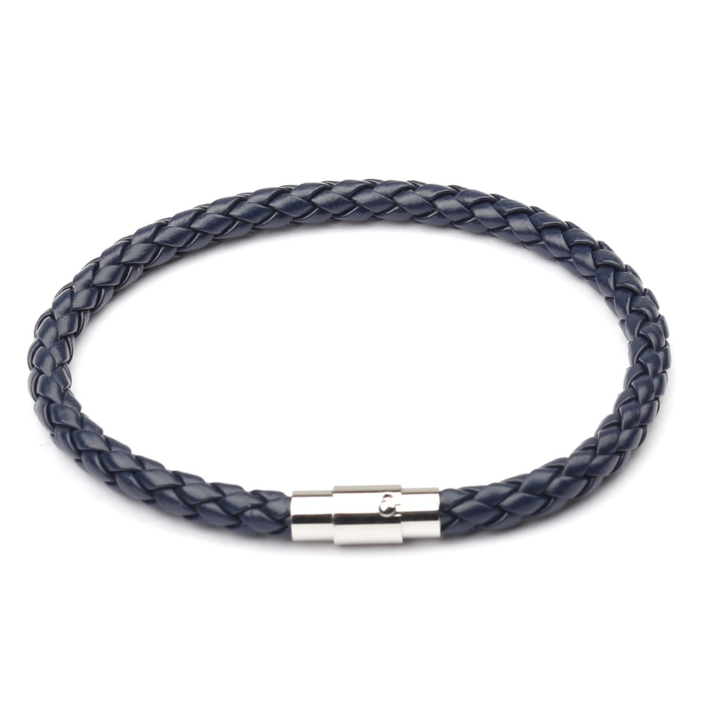 Bracelet Navy Blue Leather
