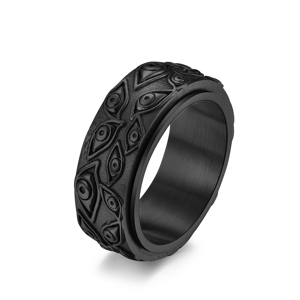 Ring Stainless Black Evil Eye