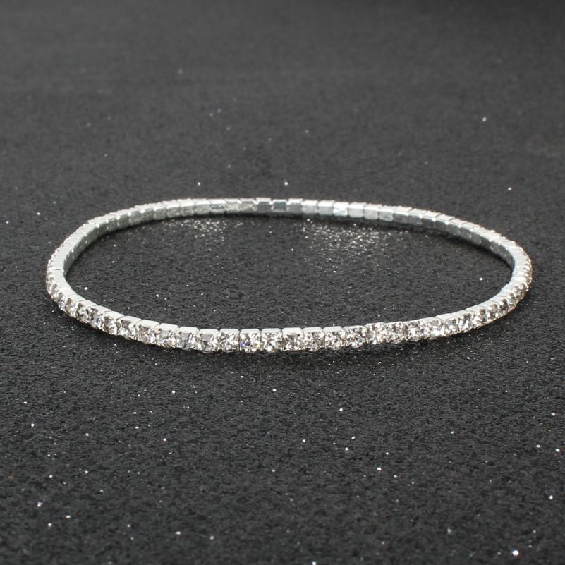 Bracelet Silver Rhinestones