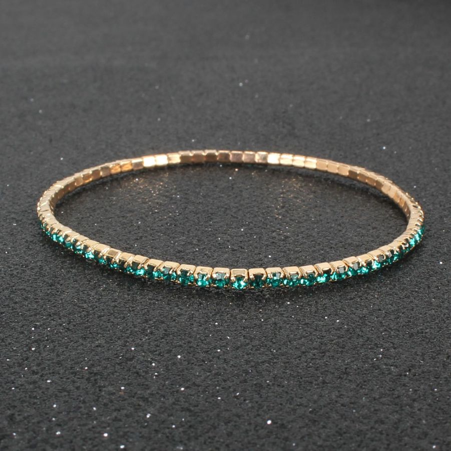 Bracelet Green Rhinestones