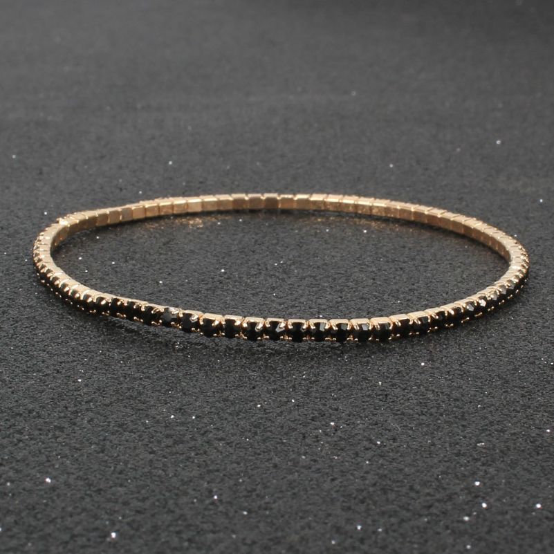 Bracelet Black Rhinestones