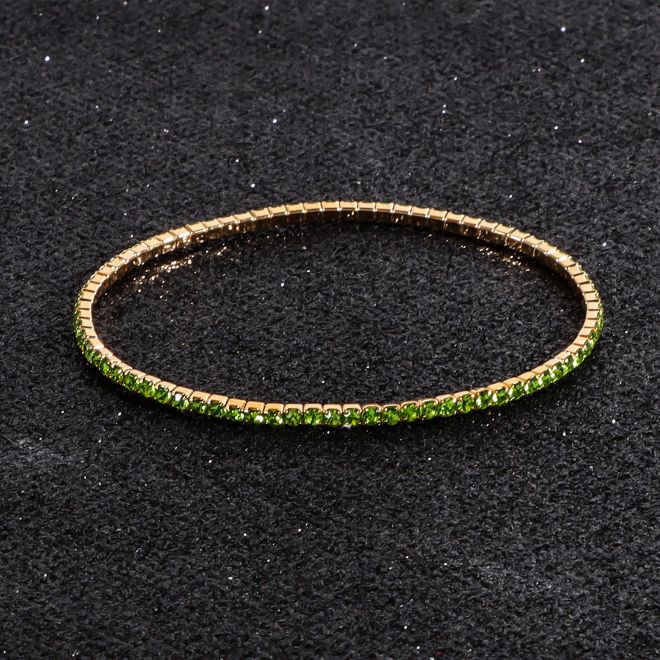 Bracelet Green Rhinestones