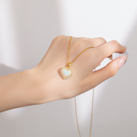 Necklace Heart Pearl