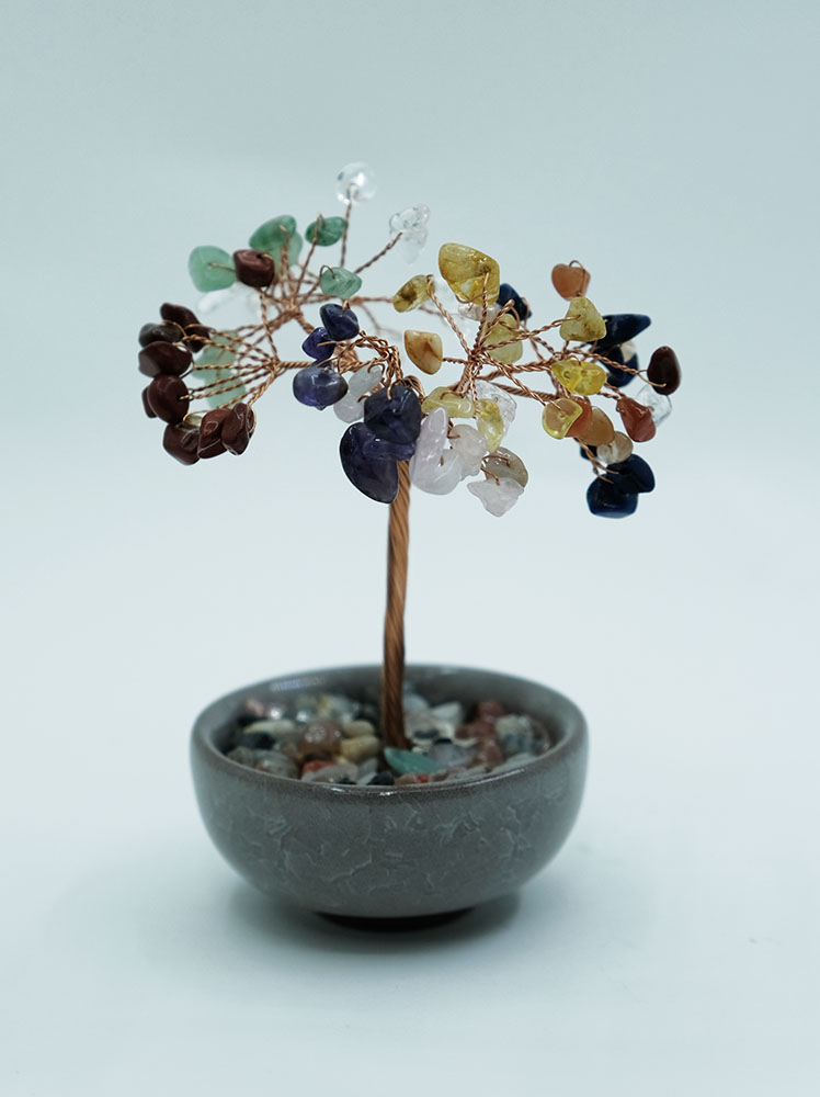 Tree Chip Multi In Colour Pot
