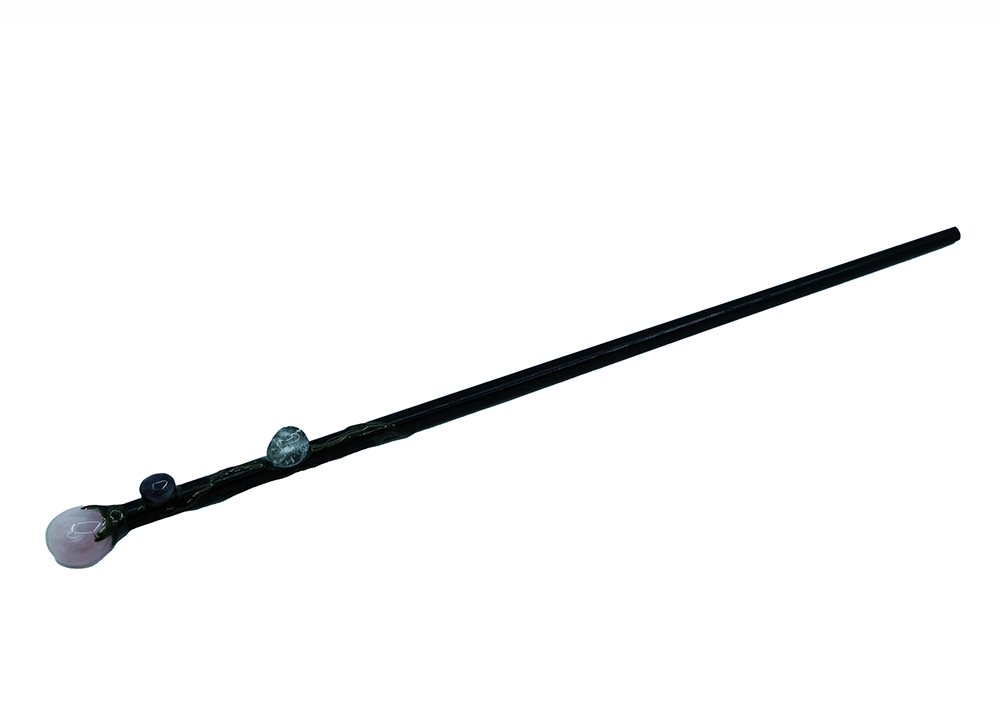 Black Magic Wand Rose Quartz 34cm