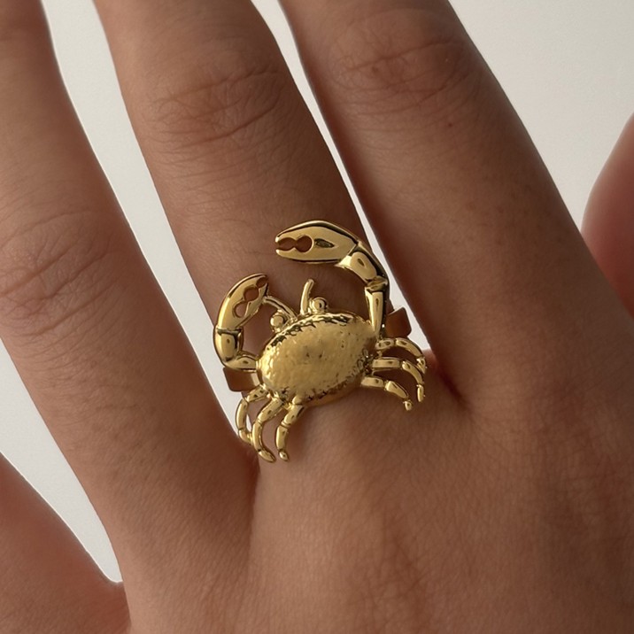 Ring Crab Gold Plated