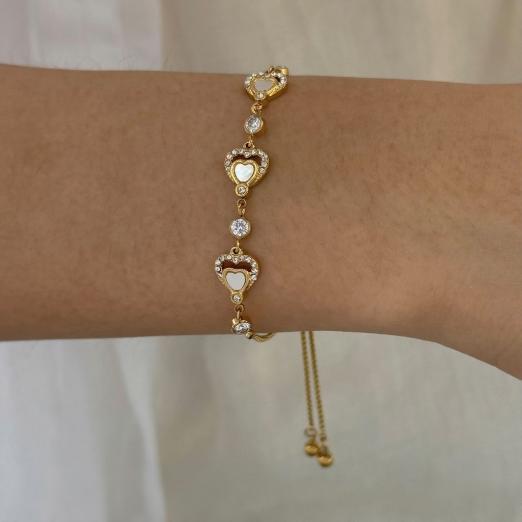 Bracelet Hearts Moonstone