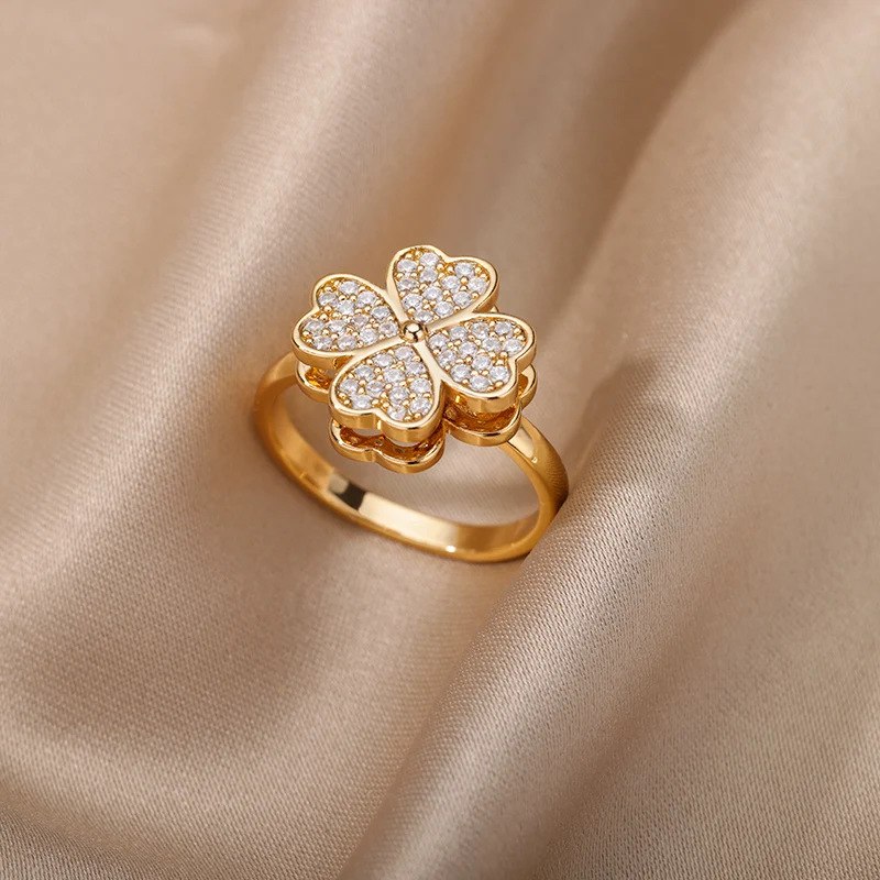 Ring Fashion Gold Clover