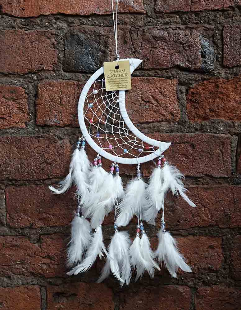 Dream Catcher White 10x25cm Moon