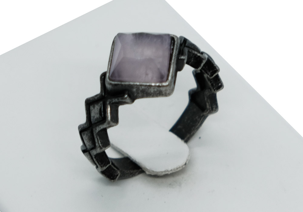 Ring Rombus Rose Quartz