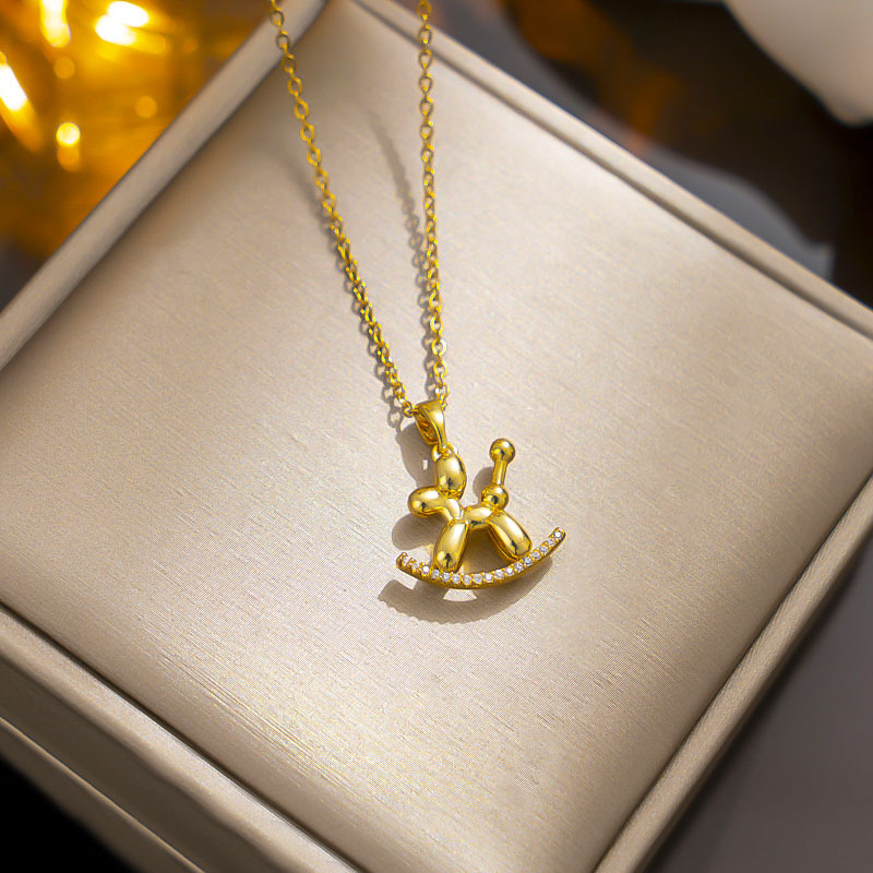 Necklace Gold Ballon Dog