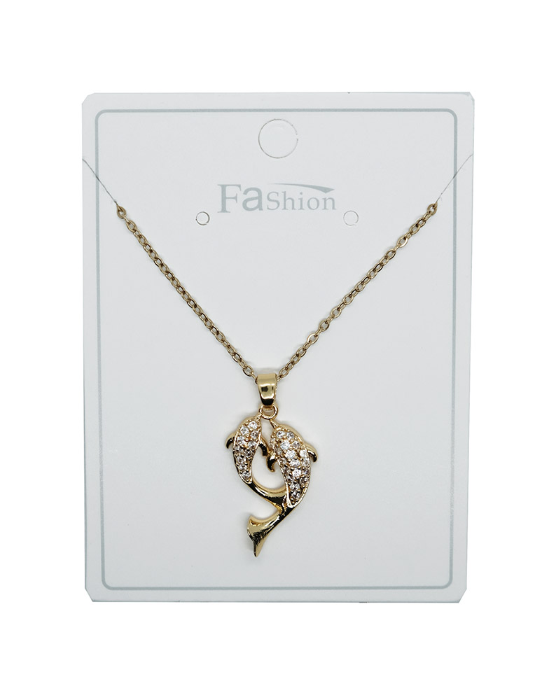 Fashion Necklace Gold Dolphins