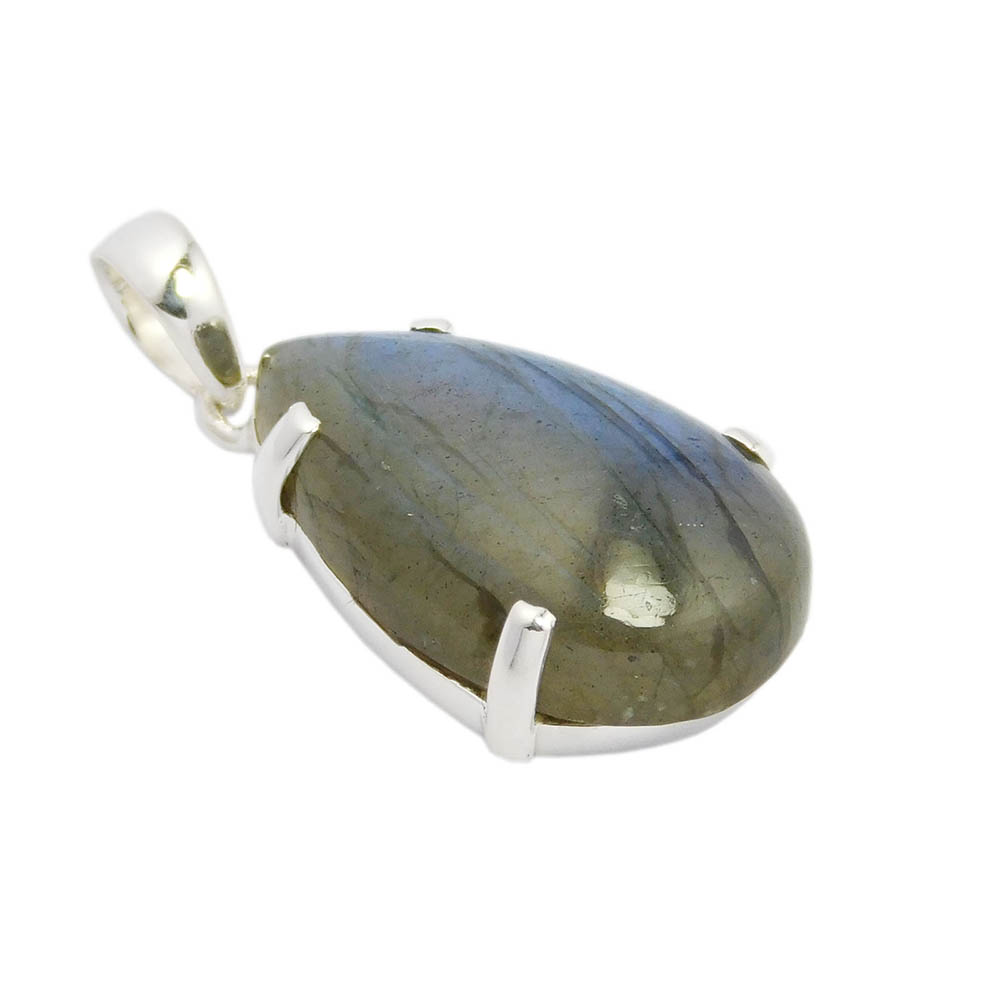 Silver Plated Pendant Labradorite