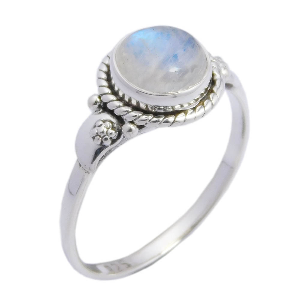 Silver Plated Ring Rainbow Stone