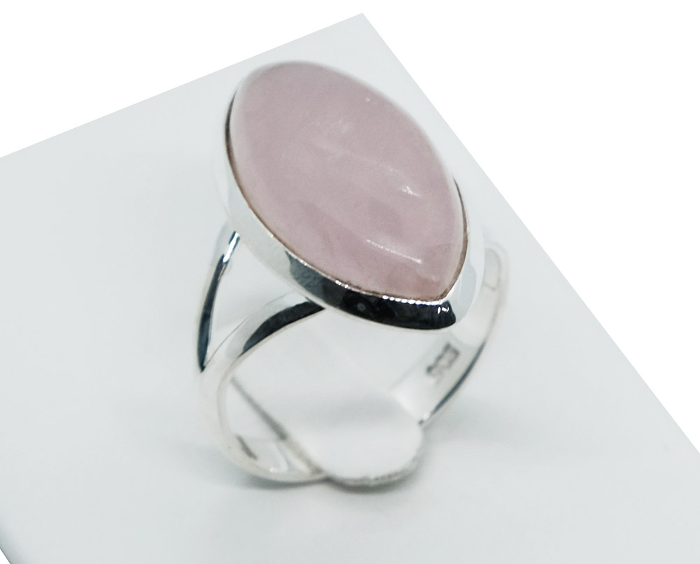 Silver Plated Ring MarquisRose Qz