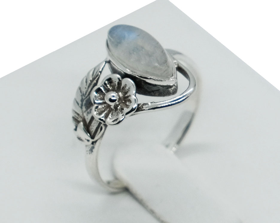 Silver Plated Ring FlowerMoonstone