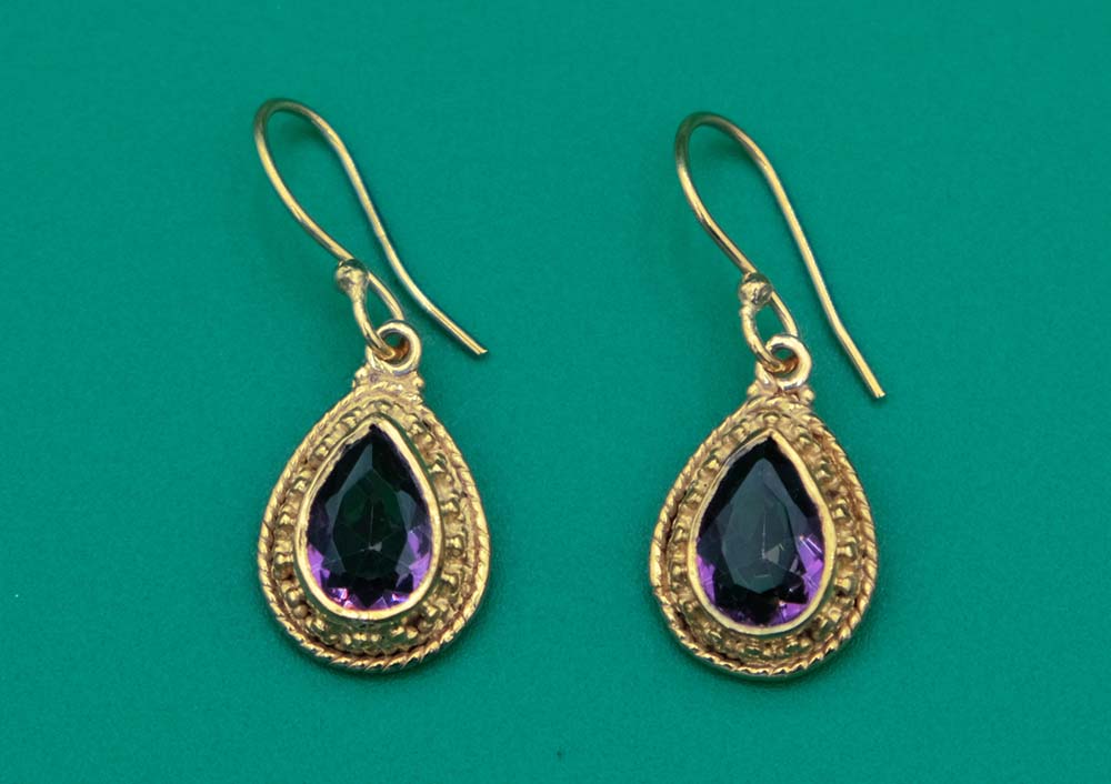 Gold Plated Earring Mystic Quartz