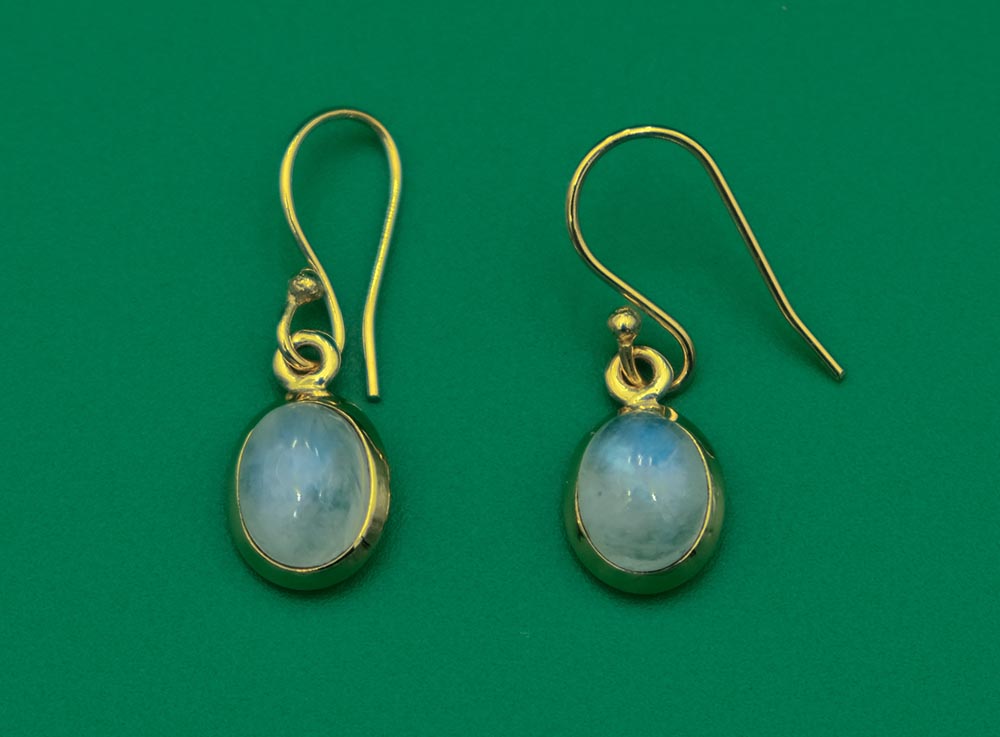 Gold Plated Earring Oval Rainbow