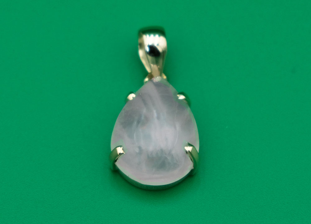 Gold Plated Pendant Rose Quartz