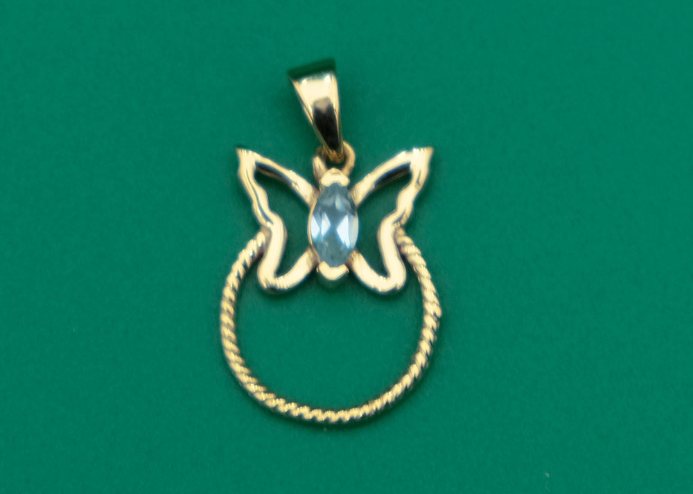 Gold Plated Pendant B/Fly Topaz