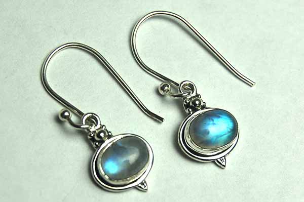 Silver Plated Earring Oval Rainbow
