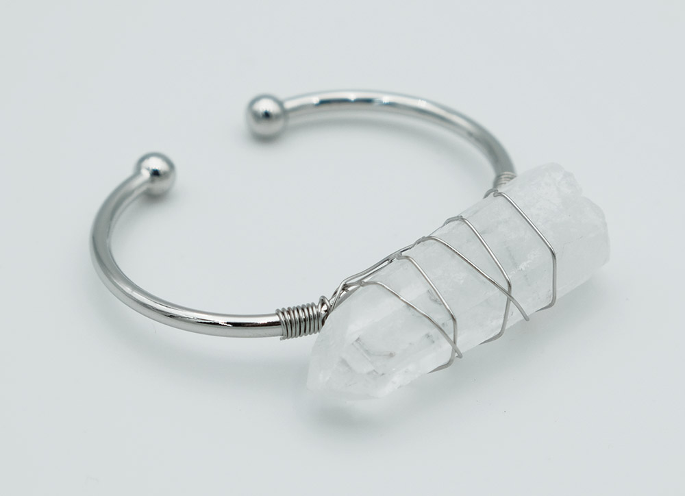 Bangle Rhodium Rough Point