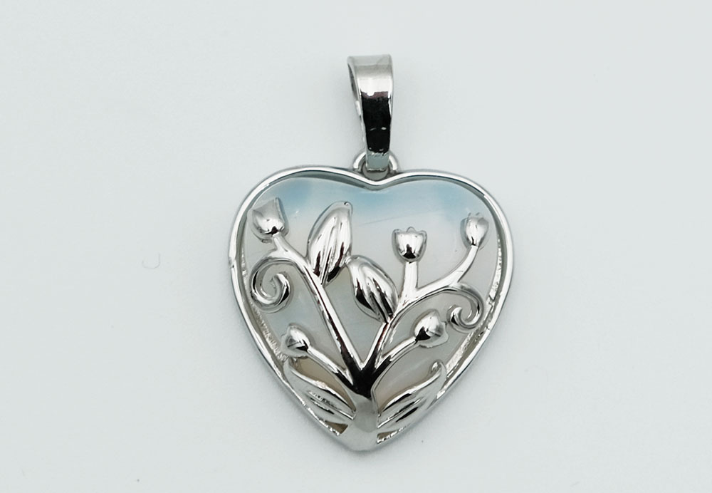 Pendant Heart 20mm Opalite