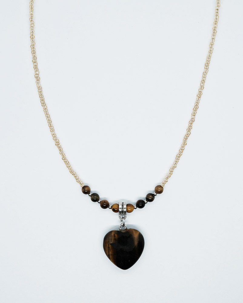 Necklace Heart Tiger Eye