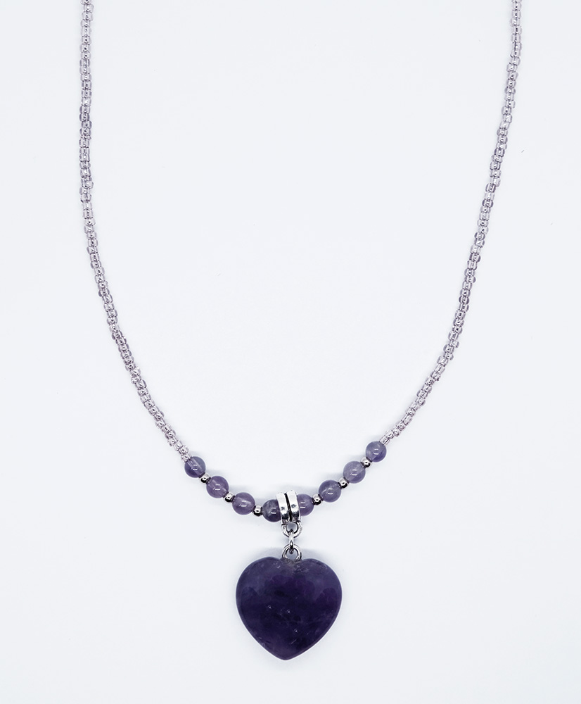 Necklace Heart Amethyst