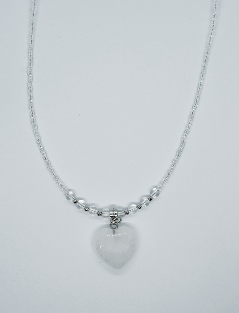 Necklace Heart Clear Quartz