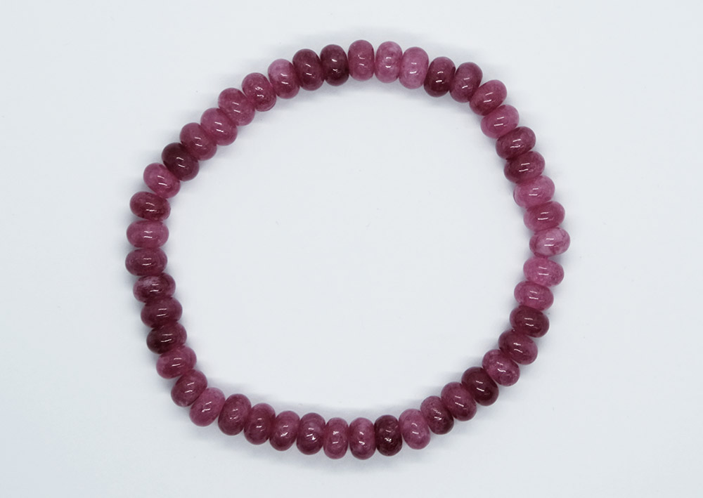 Bracelet Disc Ruby Colour Jade