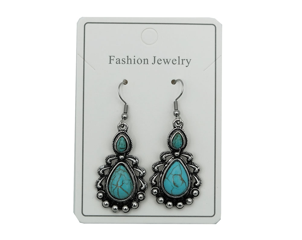 Earring Blue Howlite Pear