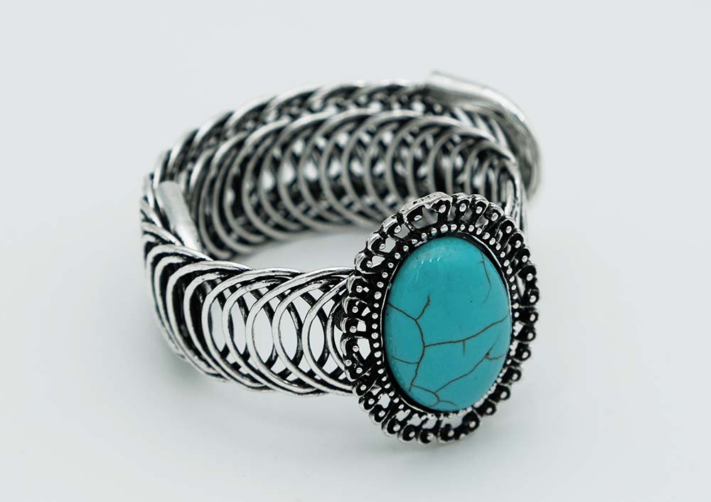 Bangle Blue Howlite Round Cab