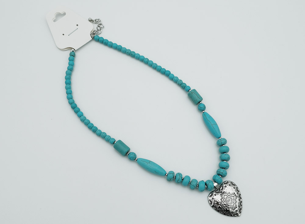 Necklace Blue Howlite Heart