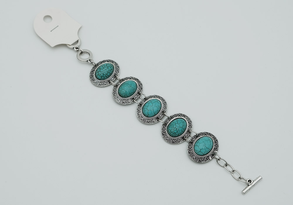 Bracelet Blue Howlite Oval