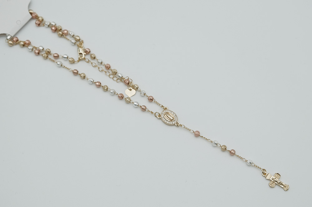 Rosary Beads Platinum Rose