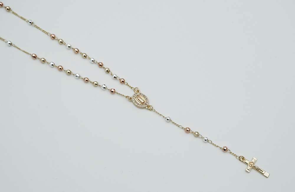 Rosary Beads Platinum Rose