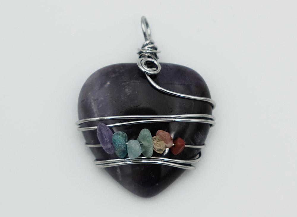 Pendant Heart Multi Amethyst